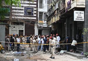 INDIA-NUEVA DELHI-INCENDIO DE HOTEL-SECUELAS
