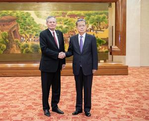 CHINA-BEIJING-ZHAO LEJI-SENADORES ESTADOUNIDENSES-DELEGACION-REUNION