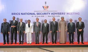 INDIA-NUEVA DELHI-CHINA-WANG YI-ASESORES DE SEGURIDAD NACIONAL Y ALTOS REPRESENTANTES DE SEGURIDAD NACIONAL DE LOS BRICS-REUNION