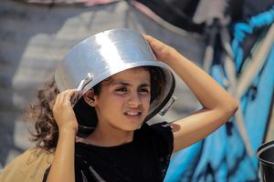 MEDIO ORIENTE-GAZA-CAMPAMENTO DE REFUGIADOS DE JABALIA-COMIDA GRATUITA